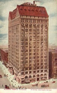 Vintage Postcard 1911 Masonic Temple Historical Building Chicago Illinois IL