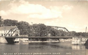 H84/ Damariscotta Maine RPPC Postcard c1940s Bridge at Newcastle 49