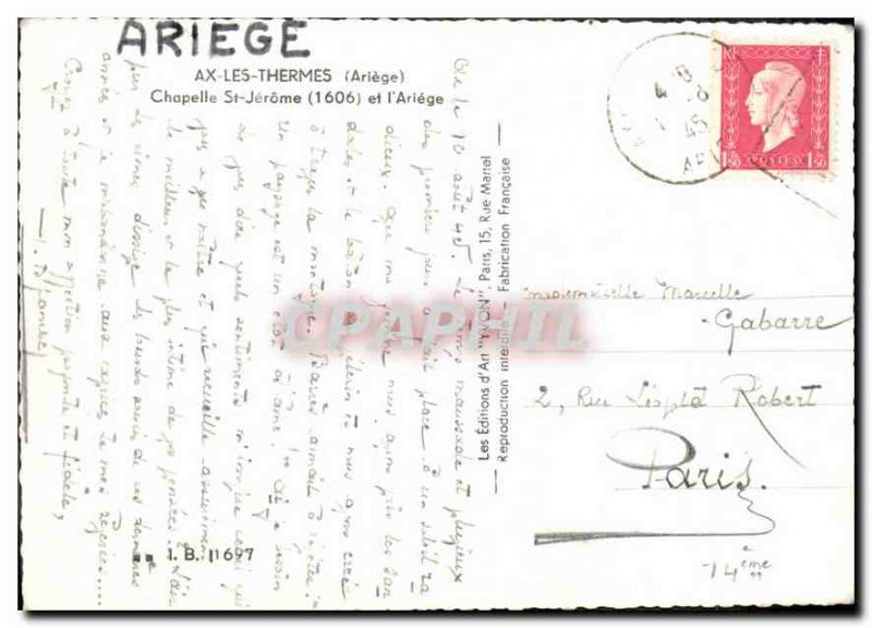 Postcard Modern Ax les Thermes Ariege Chapel St Jerome and Ariege
