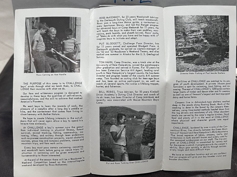 c1950 Farm & Wilderness Camp For Boys Bradford Vermont VT Pamphlet Brochure VTG