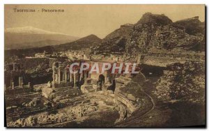 Old Postcard Panorama Taormina