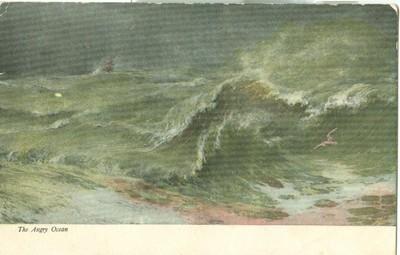 The Angry Ocean, early 1900s unused Postcard