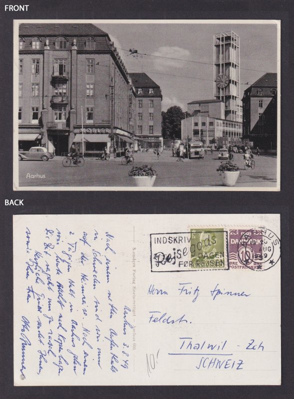 Vintage postcard DENMARK Aarhus General view 1949
