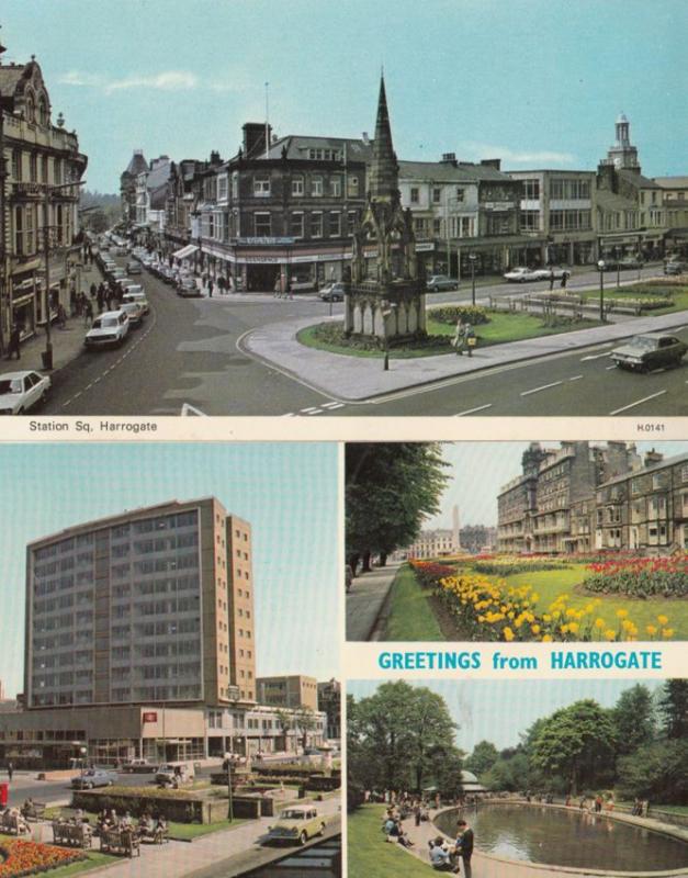 Station Square Harrogate Civic Centre 2x 1970s Postcard s