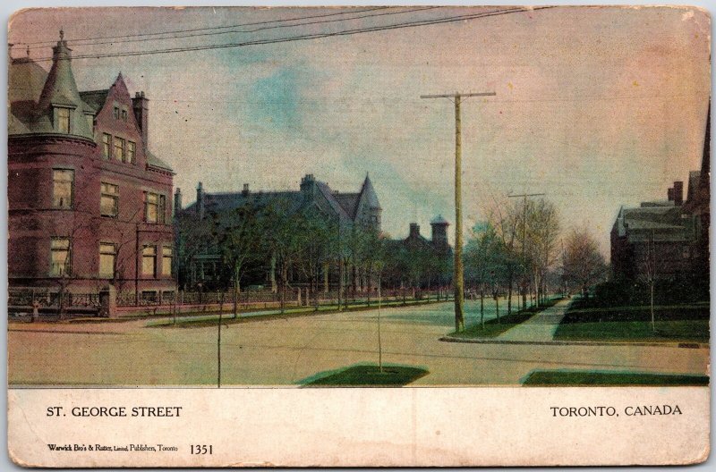 Saint George Street Toronto Canada Buildings Structure Postcard