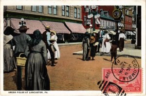 PC US, PA, LANCASTER, AMISH FOLKS, Vintage Postcard (b45738)