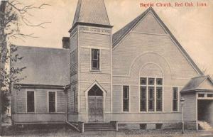 Red Oak Iowa Bapist Church Antique Postcard J44117