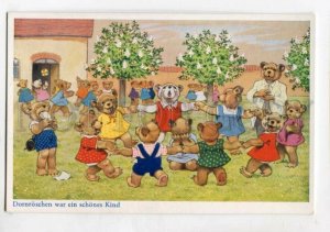 3116694 Dancing TEDDY BEAR Kids School By BAUMGARTEN Vintage PC