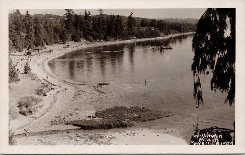 Willingdon Beach Powell River BC c1940s to Percy Johnson Edmonton Postcard H20