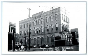 Dubuque Iowa IA RPPC Photo Postcard Eagles Lodge Boys Club Photo Club c1950's