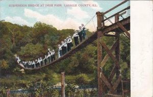 Illinois Lasalle County Suspension Bridge At Deer Park Lasalle County