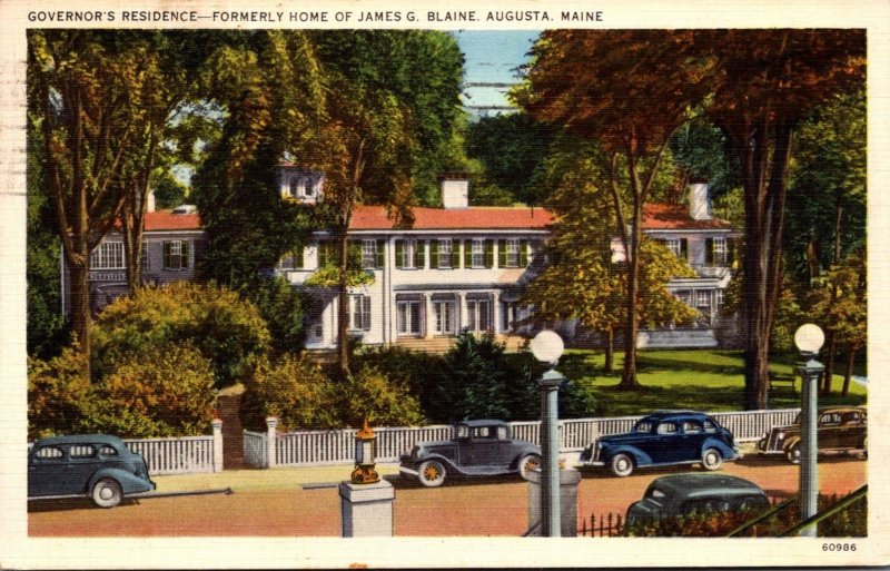 Maine Augusta Governor's Residence Formerly Home Of James G Blaine 1939