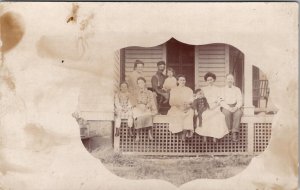 Granville Pennsylvania RPPC Edwardians Farnham Family on Porch 1907 Postcard Z19