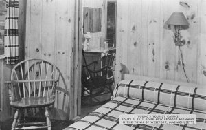 Westport Massachusetts Young's Tourist Cabins Room Interior Postcard AA65459