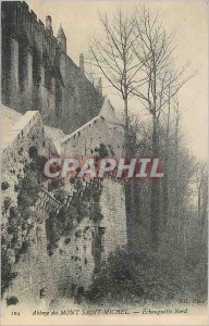Postcard Abbey of Mont Saint Michel Echauguette North