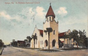 Tampa Florida St. Andrew's Episcopal Church, Color Lithograph Vintage PC U8753