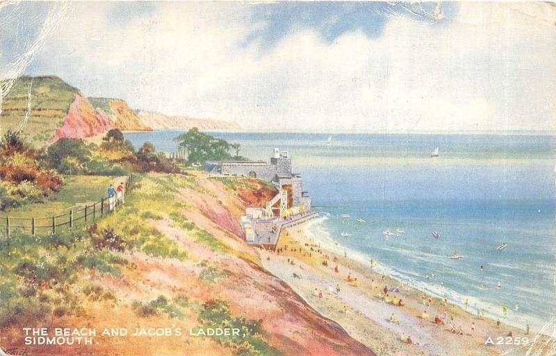 BR37346 The Beach And Jacob s ladder Sidmouth england