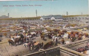 Illinois Chicago Union Stock Yards Cattle Pens 1915