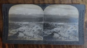 1900s White Mountains View Across Valley New Hampshire Stereoview Keystone A4