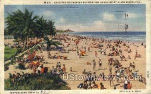 Beach - Miami Beach, Florida FL Postcard