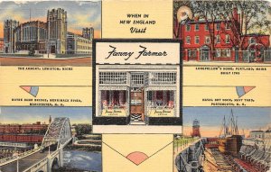 H74/ Portsmouth Manchester New Hampshire Postcard Linen Fanny Farmer Candy 49