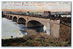 1907 The Washington Ave. Bridge Over Kankakee River Kankakee Illinois Postcard