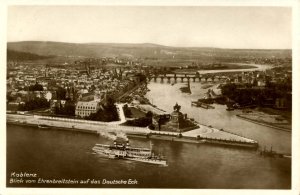 Germany - Koblenz. Confluence of the Rhine and Moselle Rivers. *RPPC