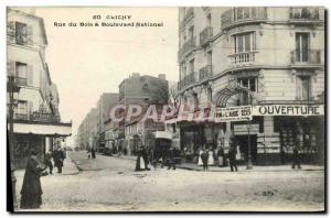 Old Postcard Clichy Rue du Bois Boulevard National