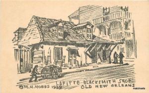 1939 Artist impression Little Blacksmith Shop NEW ORLEANS LA Postcard 5145