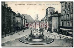 Old Postcard Grenoble Place Notre Dame L & # 39eglise and the centenary of th...