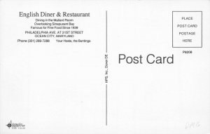 Ocean City MD English Diner & Restaurant Old Cars Postcard