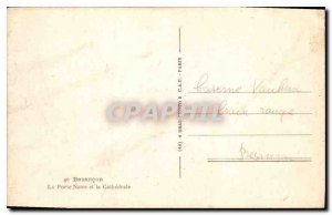 Old Postcard Besancon Black door and cathedral