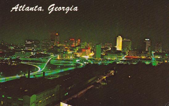 Georgia Atlanta Skyline At Night