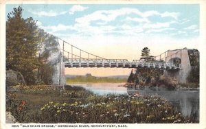 New Old Chain Bridge in Newburyport, Massachusetts Merrimack River.