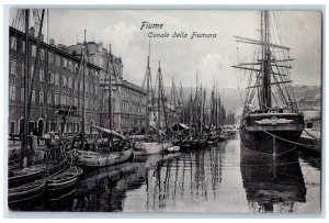 c1910 Schooner Boat Fiumara Canal Fiume Croatia Antique Unposted Postcard