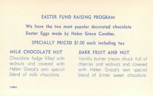Advertising Postcard,Easter Fund Raising Program,Milk Chocolate,Dark Fruit & Nut