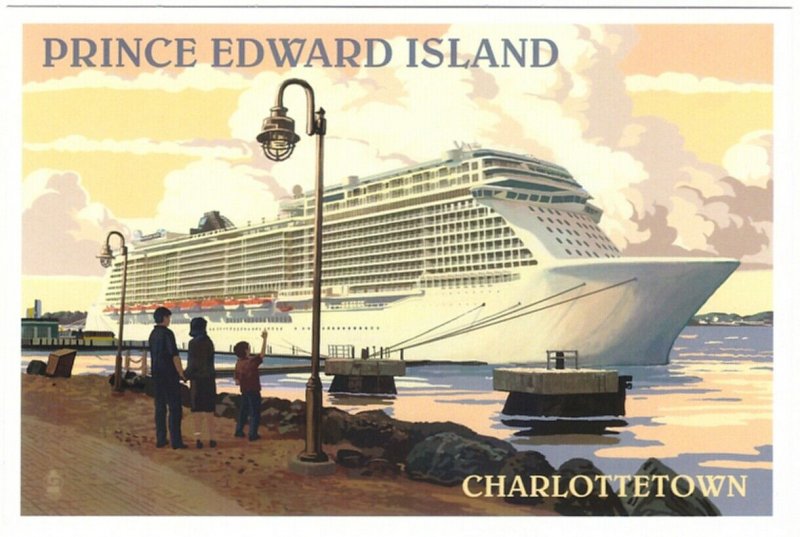 Charlottetown Cruise Ship Poster, Prince Edward Island, Chrome Postcard