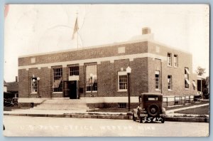 Wadena Minnesota MN Postcard US Post Office Exterior Building 1936 RPPC Vintage