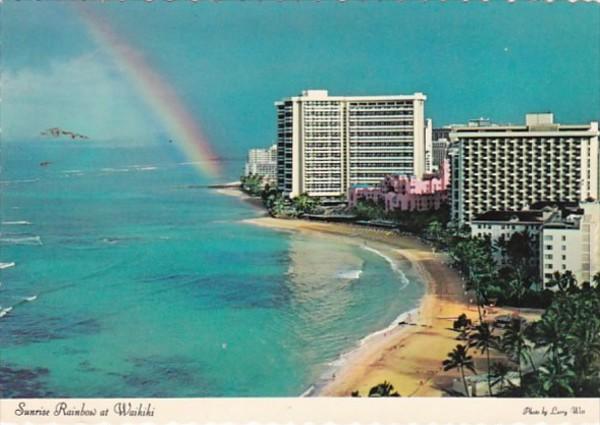 Hawaii Waikiki Sunrise Rainbow and Sheraton Hotel