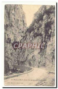 Old Postcard The road d & # 39Axat in St Georges gorges