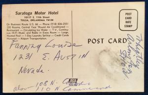 Postcard Unused Saratoga Motor Hotel Tulsa OK LB