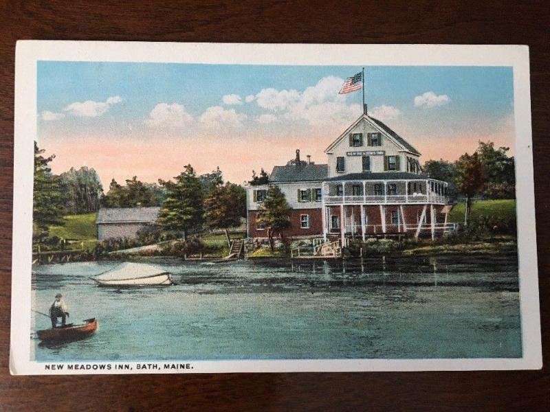 New Meadows Inn, Bath, Maine Fisherman Rowboat Sailboat. A8