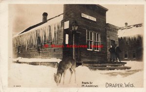 WI, Draper, Wisconsin, RPPC, Post Office Building, M Andrews Photo No E-1003