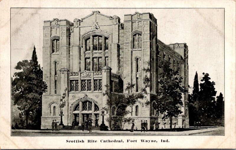 Postcard Scottish Rite Cathedral in Fort Wayne, Indiana
