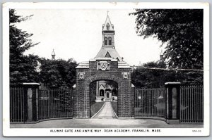 Vtg Franklin Massachusetts MA Alumni Gate & Awpie Way Dean Academy Postcard