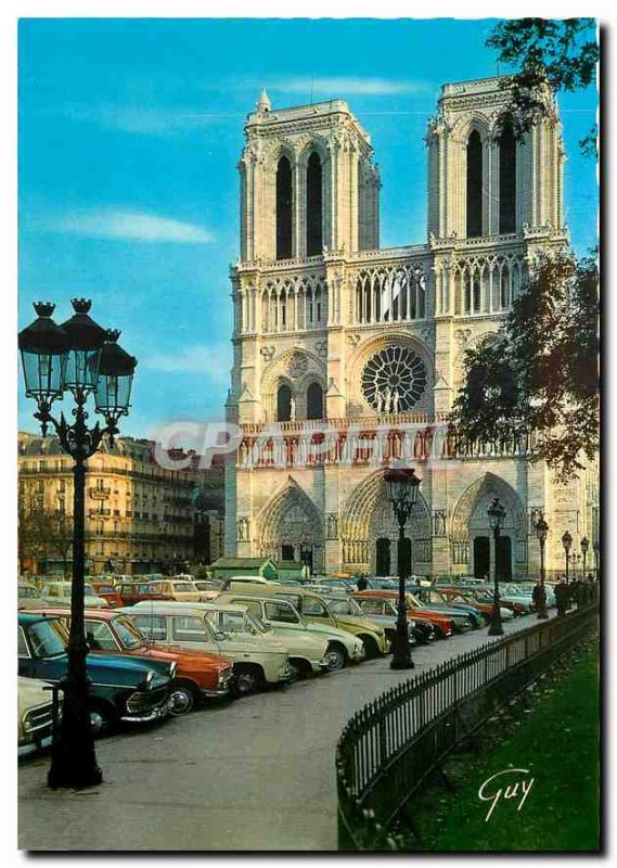 Postcard Modern Marvels Paris and the facade of Notre Dame Cathedral (1163 1330)