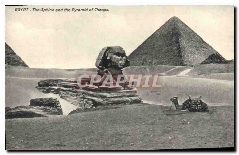 Old Postcard Egypt Egypt Egypt The Sphinx and the Pyramid of Cheops