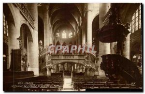 Paris Old Postcard Interior of St. 39eglise & # Etinne Mt.