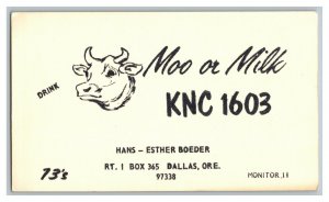 Postcard QSL Radio Card From Dallas Ore. Oregon KNC 1603