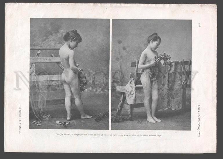 092727 ART NOUVEAU FRENCH NUDE RISQUE GIRS phototypes #125-128